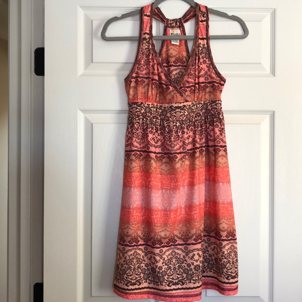 Mudd Orange/Peach & Brown summer dress